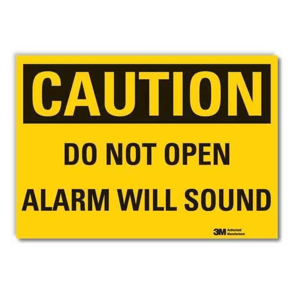 Caution Sign, 7 in. H, Vinyl, Do Not Open