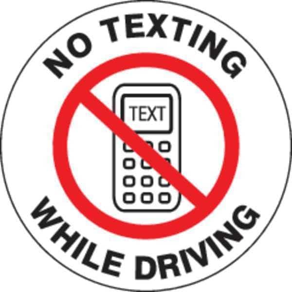 Label, No Texting While Driving, 2 inH, PK5