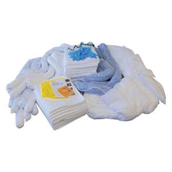 Spill Kit Refill, 108 gal Volume Absorbed per Kit, 95 gal Capacity, Box, White