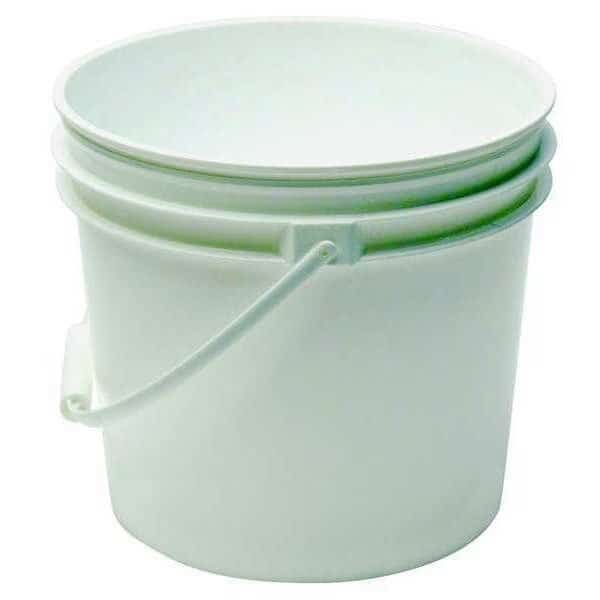 Pail, 1.0 gal., Plastic Handle, White