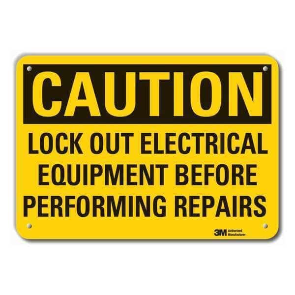 Caution Sign, 14" W, 10" H, 0.055" Thick, LCU3-0439-NP_14x10
