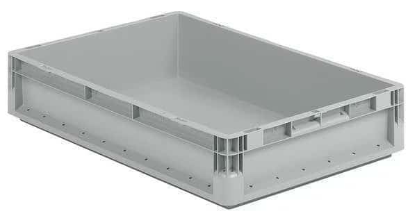 Straight Wall Container, Gray, Polypropylene, 24 in L, 16 in W, 5 in H, 0.8 cu ft Volume Capacity, SSI SCHAEFER, Mfr# ELB6120.GY1