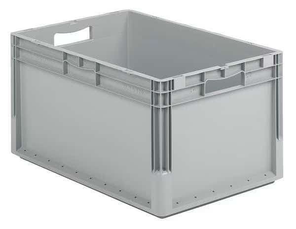Straight Wall Container, Gray, Polypropylene, 24 in L, 16 in W, 13 in H, 2.21 cu ft Volume Capacity, Ssi Schaefer, Mfr#: ELB6320.GY1