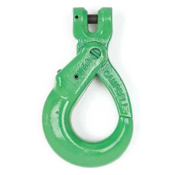 3/8" Quik-Alloy Self Locking Hook, Grade 100, Painted Green