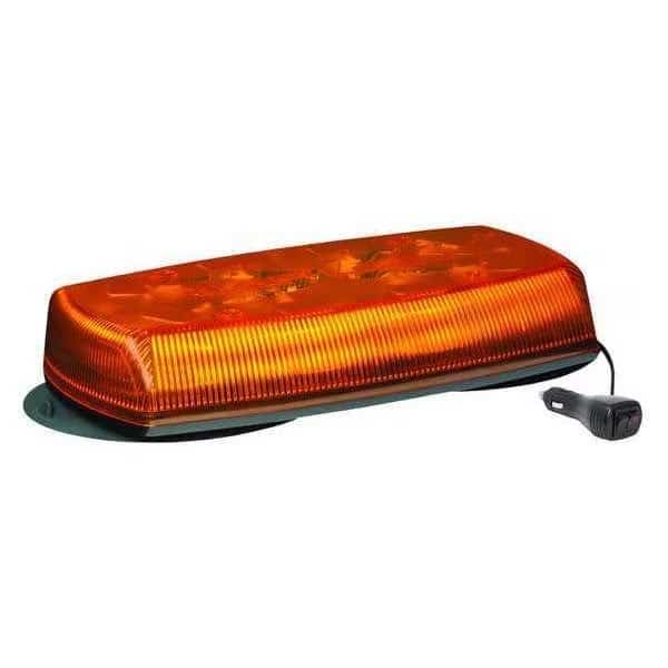 Mini Lightbar, LED, Amber, Magnetic, 8 Heads
