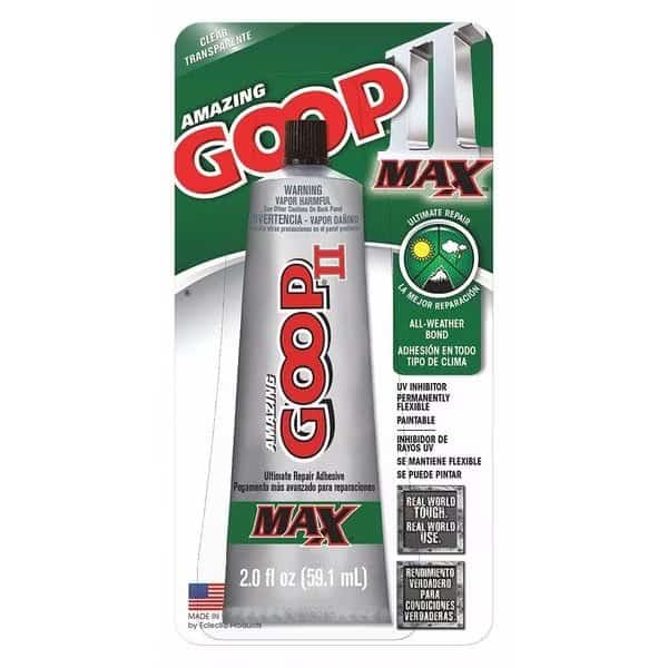 Adhesive, GOOP Series, Clear/Black, 1 to 3 day Full Cure, 2 oz, Tube