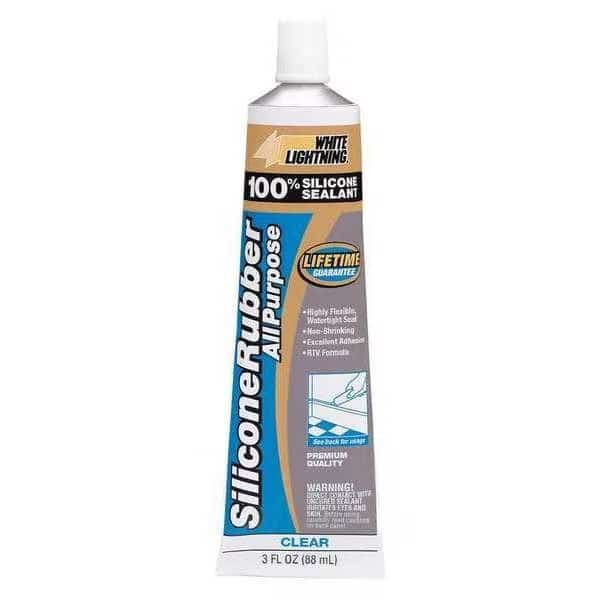 Silicone Sealant, 3 oz, Tube, Clear, Silicone Base, Silicone Rubber