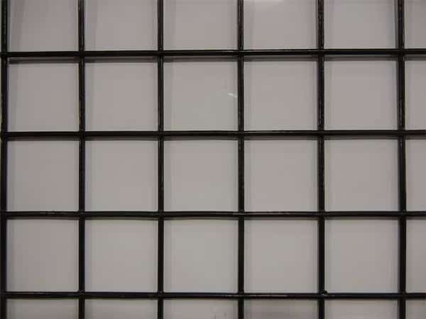 Carbon Steel Wire Mesh, 4 ft W, 96 in L, 0.105 in Wire Dia, Black