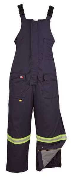 Bib Overalls, 52 cal/sq cm ATPV, 30 in Inseam, 12% Nylon, 88% Cotton, Snap
