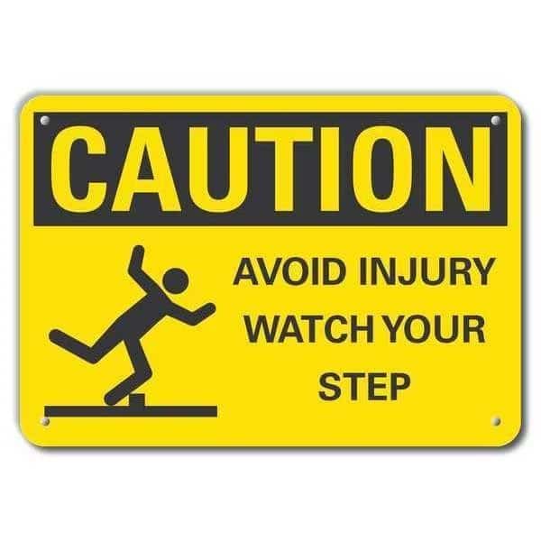 Caution Sign, 7 in H, 10 in W, Plastic, Vertical Rectangle, English, LCU3-0144-NP_10x7