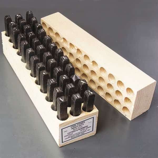 Steel Stamps Set, 2-3/4" Shank L, Steel, 4363