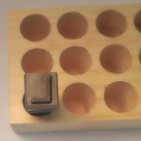 Hand Stamp, 2-1/2" Shank L, Steel, 03273 L