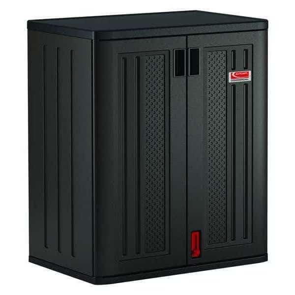 Stationary Storage Cabinet, 30 in W x 20 1/4 in D x 36 in H, Resin, 2 Shelves