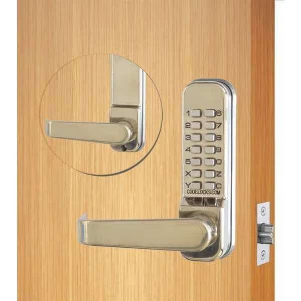Mechanical Lockset, Stainless Steel, Lever