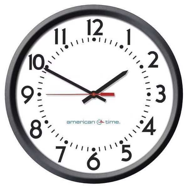 Clock, Plastic Case, Analog, 2-5/8" D, 1.5V
