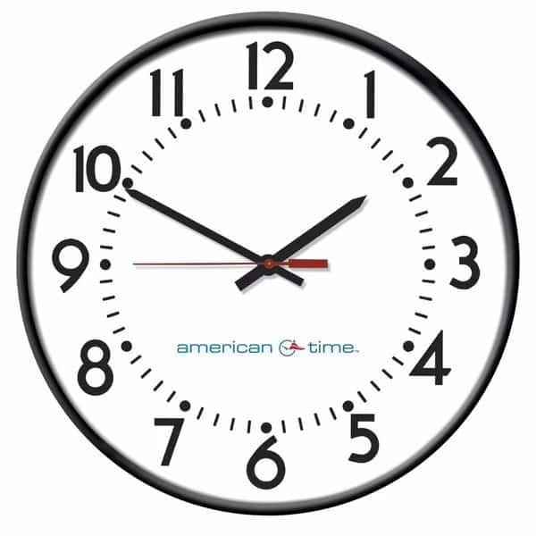 Clock, Steel Case, Analog, 1-5/8" D, 110V, American Time, Mfr#: U55BHAA504