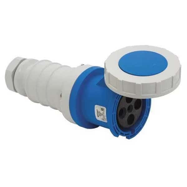 Watertight Pin & Sleeve Connector, 60 A, 250V AC, Three Phase, 3 Pole, IEC Grounding, NEMA Not Rated
