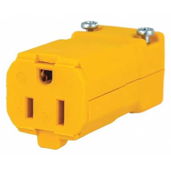 Straight Blade Connector, 5-15R, 15 A, 125V AC, 2 Pole, 3 Wire, Spring Clamp Terminals