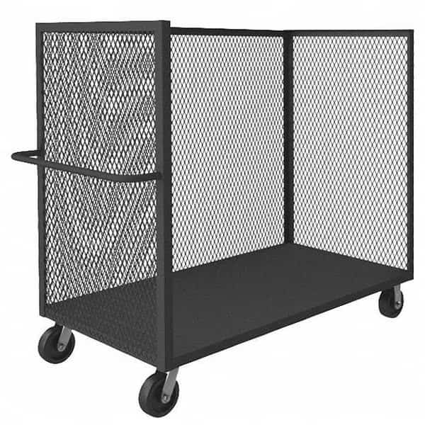 Mesh 3-Sided Cart,2400 lb.,Steel,66 in., Mfr#: 3ST-EX3060-95, DURHAM MFG