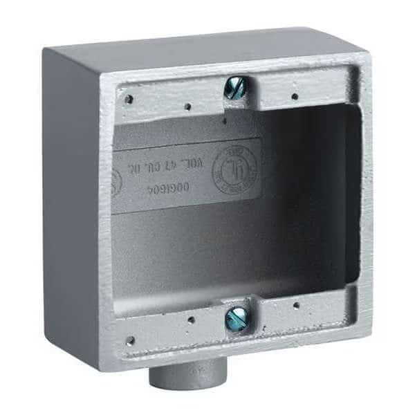 Device Box,3/4" Hub,4.62" W,Gray, Mfr#: 2FD-2, HUBBELL KILLARK