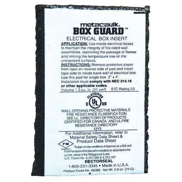Fire Barrier Pad, 1-13/16" L, 1/4" W