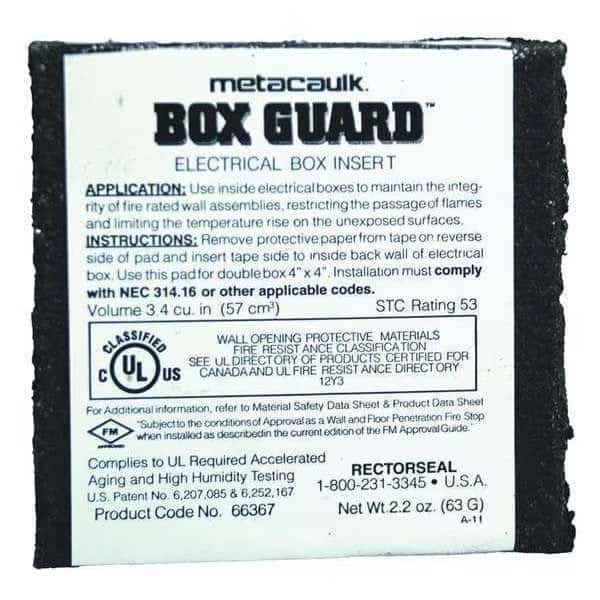 Fire Barrier Pad,3-11/16" L,1/4" W, Mfr#: 66367, METACAULK