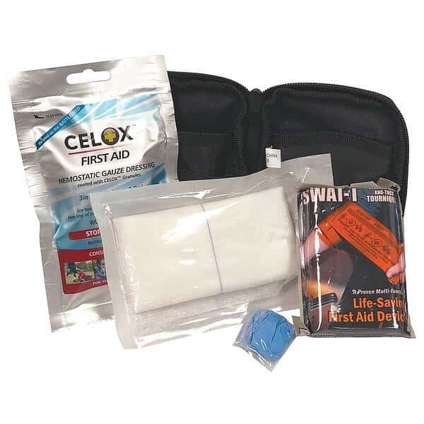 Pocket Trauma Kit, 6 1/2 in W, Black