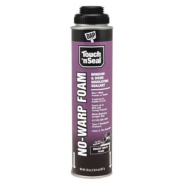 Spray Foam Sealant, 20 oz, White, Polyurethane Base, No-Warp