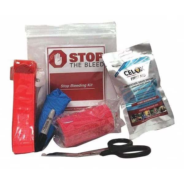 Bleeding Control Kit, 8 1/4 in W, White