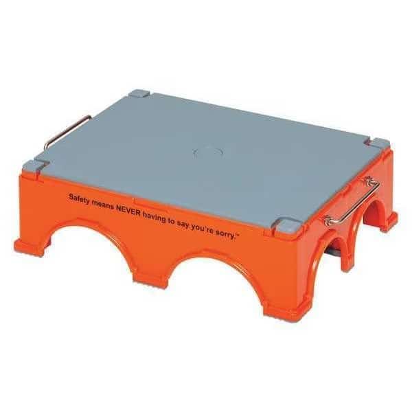 Step Stand Kit, 1 Steps, 500 lb Load Capacity, 5 11/32 in Overall Height, Plastic, Orange