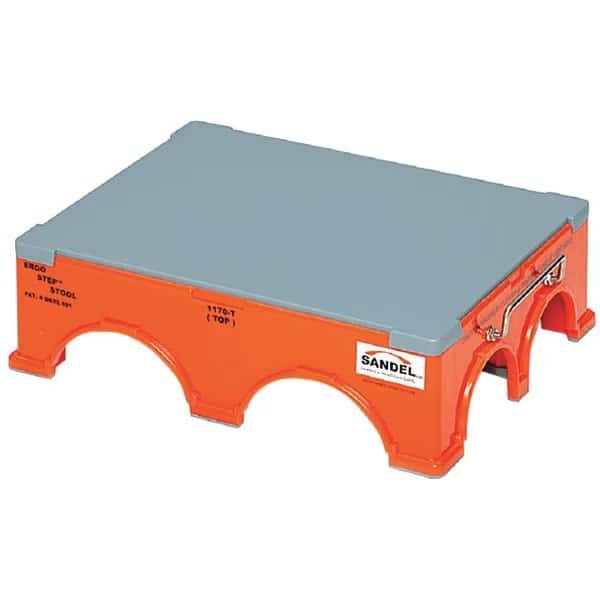 Step Stand Kit, 1 Steps, 500 lb Load Capacity, 5 11/32 in Overall Height, Plastic, Orange