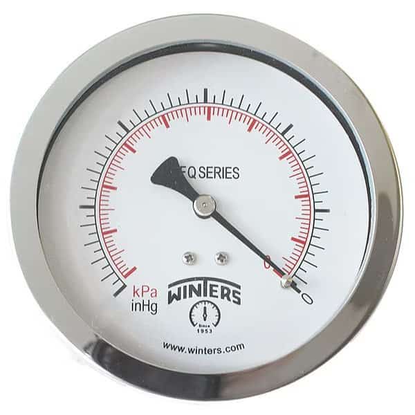 Industrial Pressure Gauge, 0 to 160 psi, 4 in Dial, 1/4 in NPT, Center Back Location