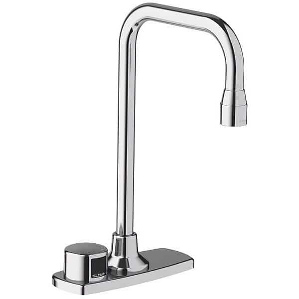 Sensor 4" Mount, 2 Hole Gooseneck Bathroom Faucet, Polished chrome