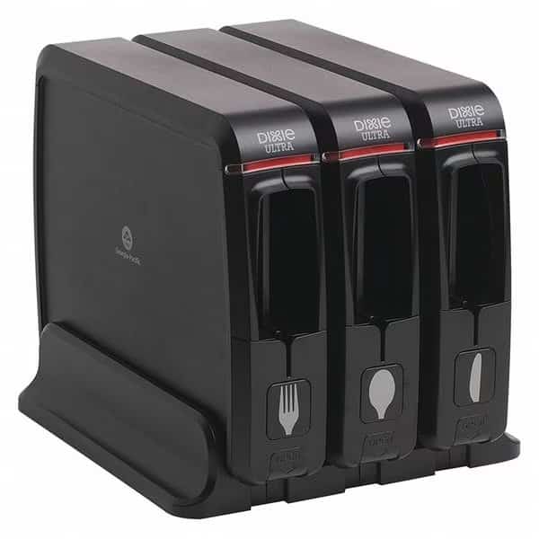 Cutlery Dispenser Stand, 10-1/2"H, Blk, PK3