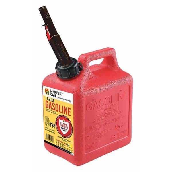 Gas Can, HDPE, 1 gal, Spout Red, Gasoline