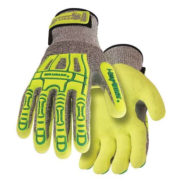 Hi-Vis Cut Resistant Impact Coated Gloves, Cut Level A4 , Nitrile , Sandy , S 1 PR