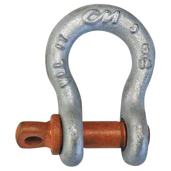 Anchor Shackle,3/16" Body Sz,Galvanized, Mfr#: M645G, COLUMBUS MCKINNON CORP.