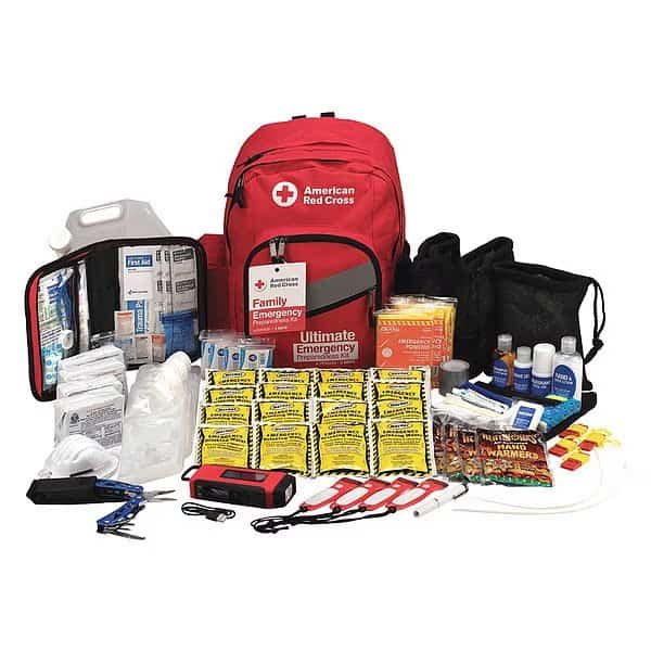 First Aid Kit,Nylon,17" H x 16" W,Red, Mfr#: 91053, AMERICAN RED CROSS