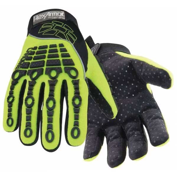 Chrome Series(R) Hi-Vis Cut-Resistant Impact Gloves, Synthetic Leather Palm, XS