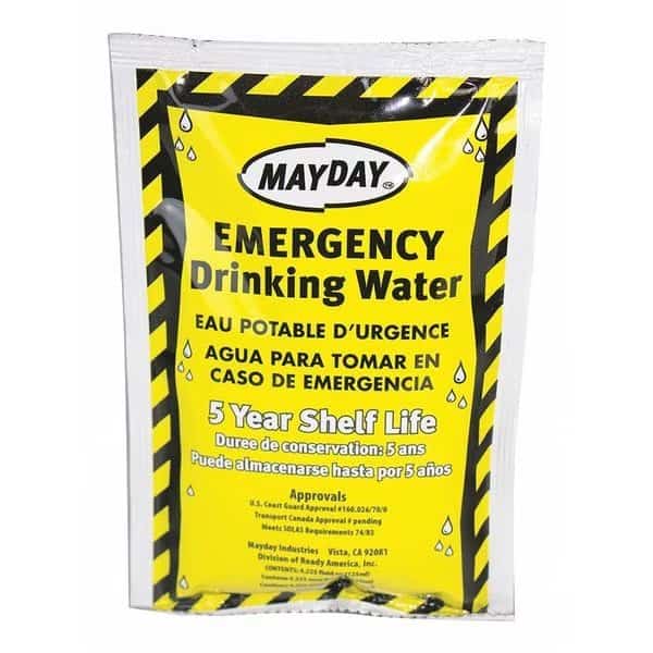 Emergency Drinking Water Pouch, 4.22 oz, Pack of 100