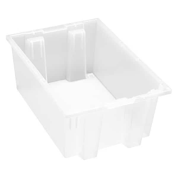Storage Container, 6 gal, 19-1/2 in L, 13-1/2 in W, 8 in H, Clear, Polypropylene