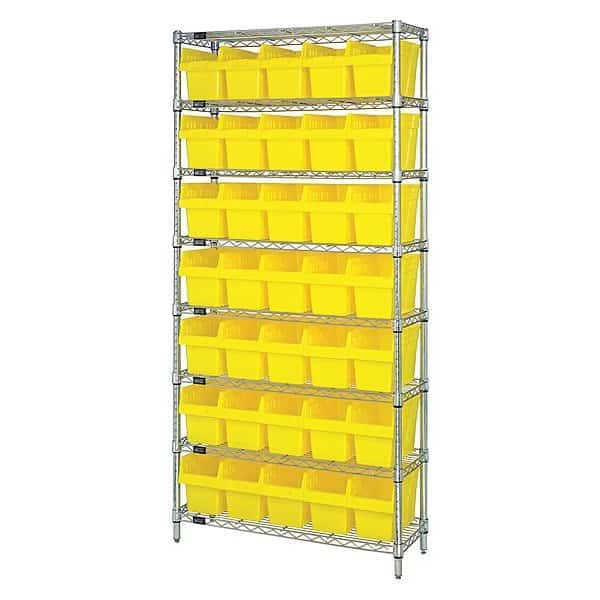 Bin Shlvng,36inx74inx12in, Yellow, Mfr#: WR8-802YL, QUANTUM STORAGE SYSTEMS