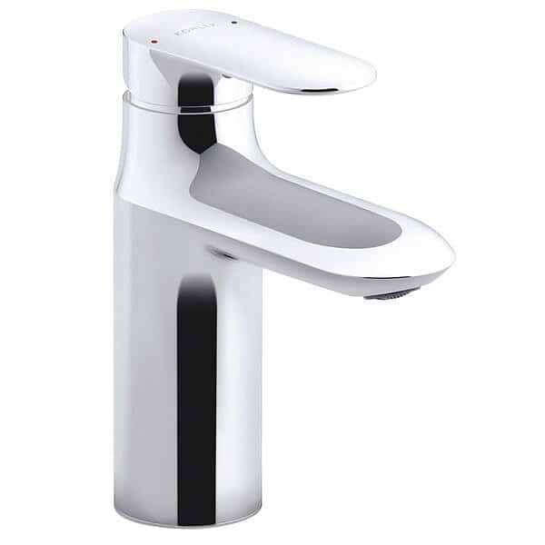Single Handle Single Hole Mount, 1 Hole Straight Spout Bathroom Faucet, Polished chrome