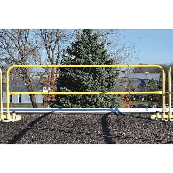 Guardrail, 90" L, Steel, Adjustable, Yellow