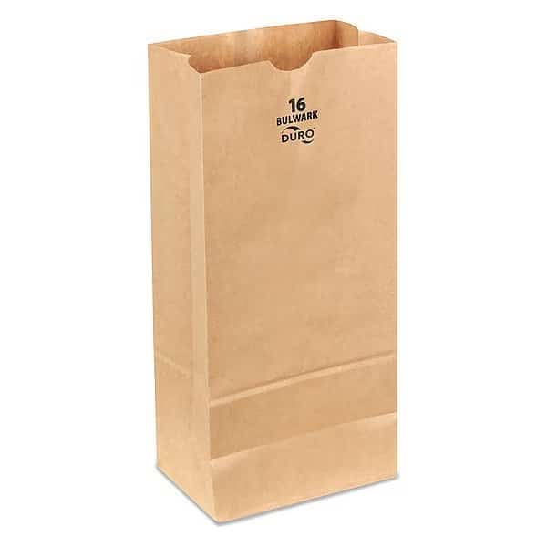 Grocery Bag, Brn, 16" L, 7-3/4"W, PK400