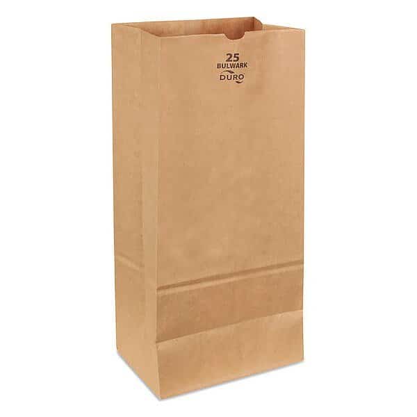 Grocery Bag, Brn, 18" L, 8-1/4" W, PK400