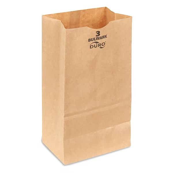 Grocery Bag, Brn, 8-9/16" L, 4-3/4" W, PK400, DURO BAG, Mfr# 71003
