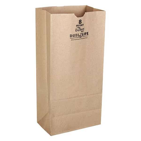 Grocery Bag, Brn, 12-7/16"L, 6-1/8" W, PK400