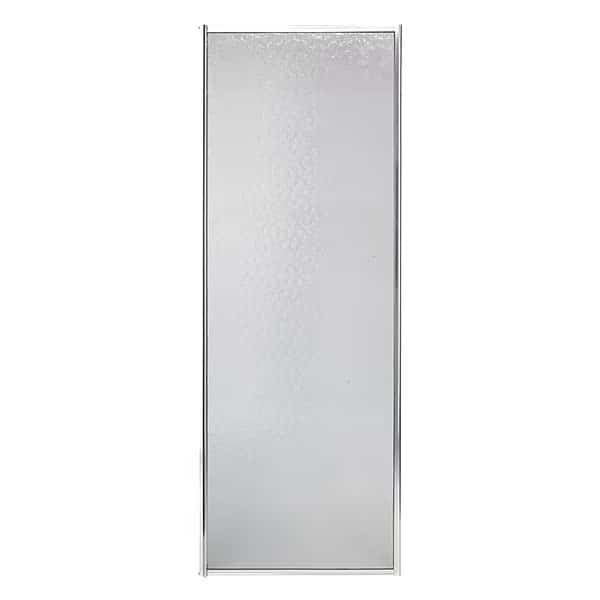 Pivot Shower Door, Obscured Tempered Glass, Aluminum/Silver Frame, 3/16 in Thick, 64 in H x 24 in W