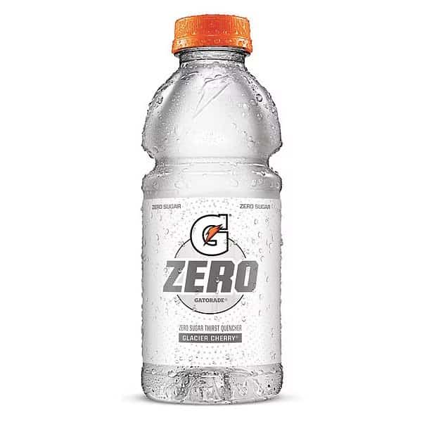 G Zero Sports Drink, Sugar Free, 20 oz ready to drink, Glacier Cherry, 24 Pack